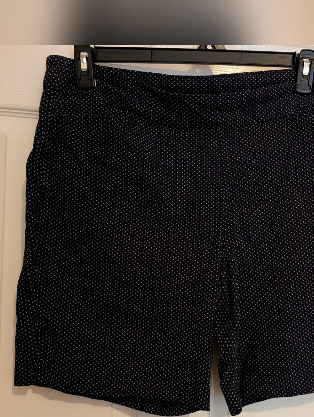 Hilary Radley Black Shorts with White Dash Print